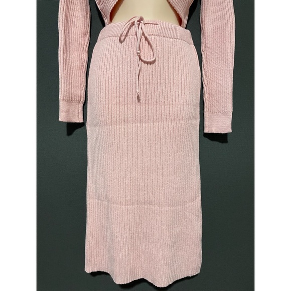 Pink knit cropped top + skirt NWT - Picture 4 of 7